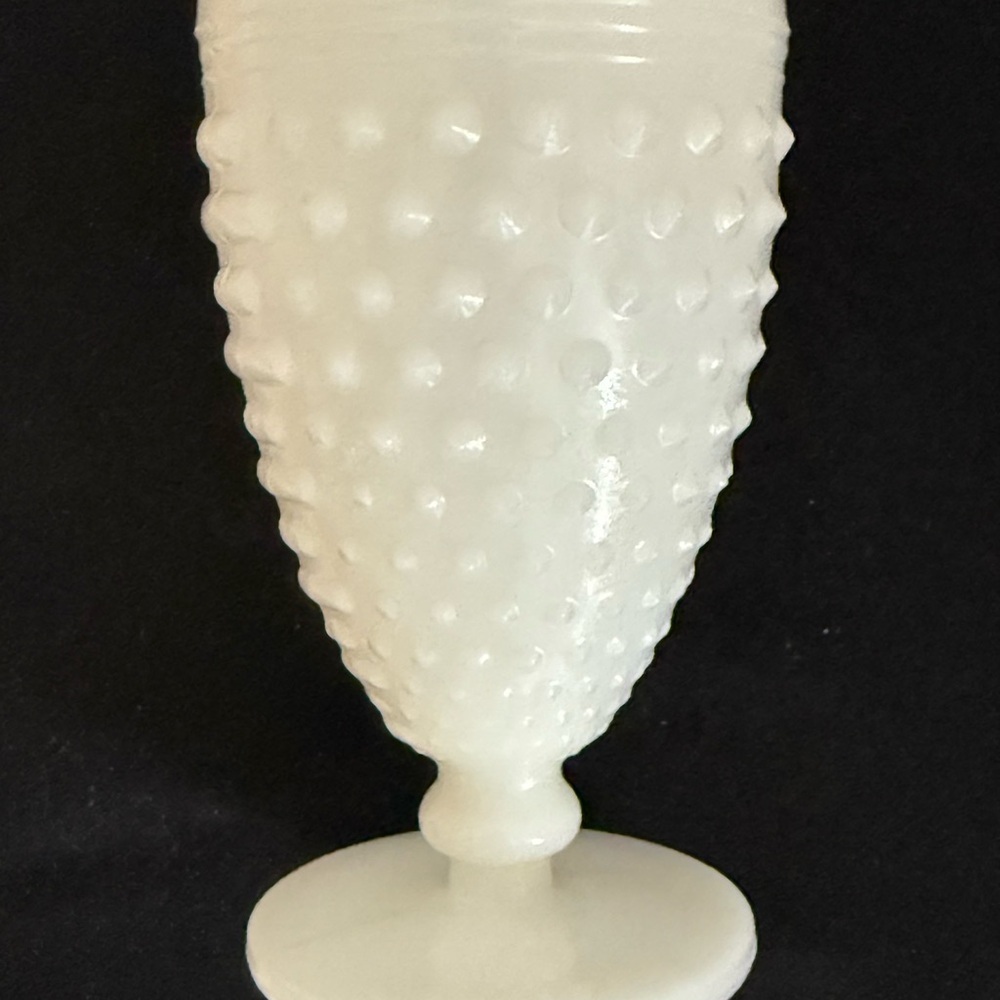 Textured White Milk Glass Goblet